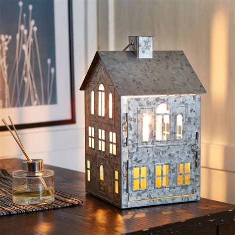 walmart christmas metal house lantern|Wadada House Candle Holder, 7.9inch Metal Art Hollow House .